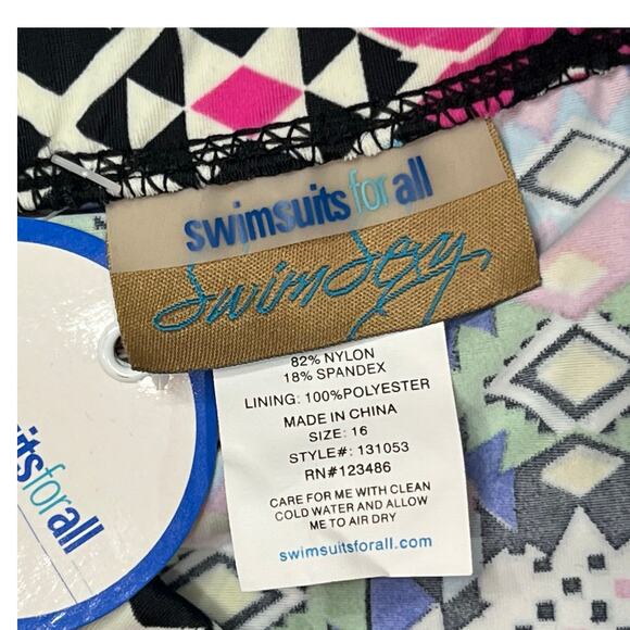 Swimsuits For All Swim Sexy Bikini Bottom Womens 16 Multicolor Geometric Boho - Picture 8 of 11